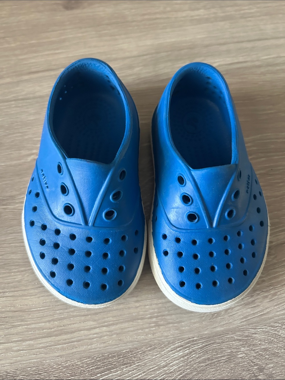 Native American Kids Blue Slip-On Water-Friendly Shoes, SzC6, Color Royal Blue.